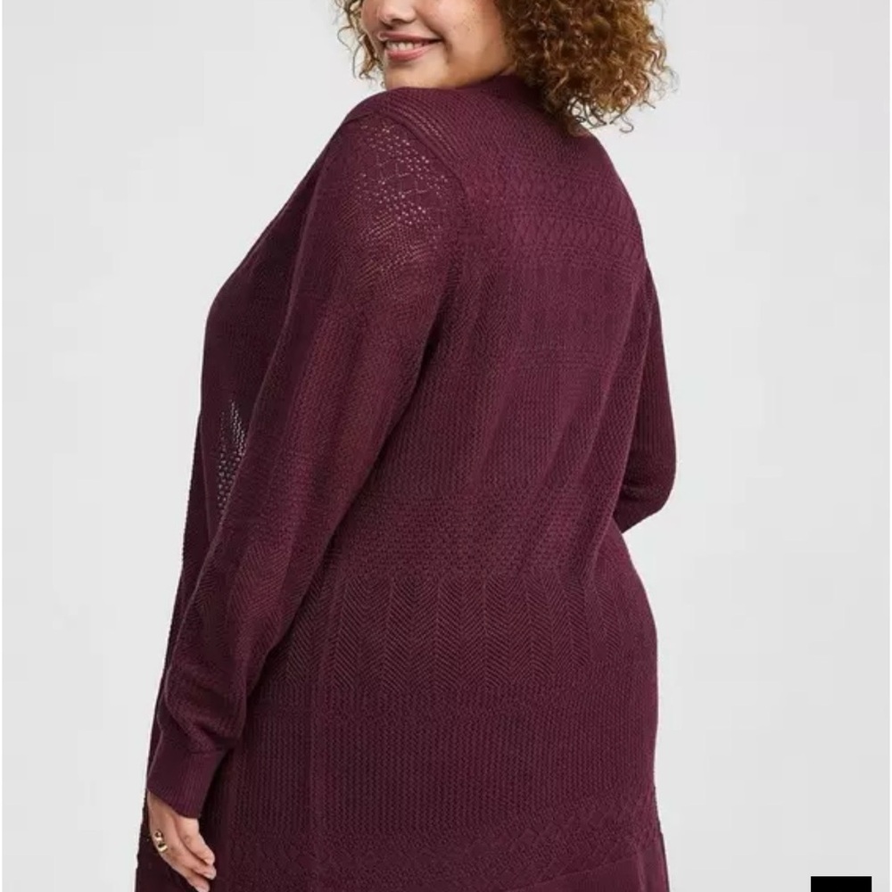 Torrid Pointelle Longline Open Front Cardigan Swe… - image 4